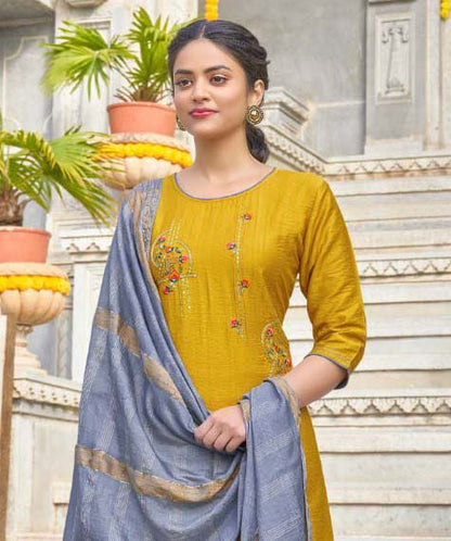 New Designer Mustard Party wear Look Kurta Sets