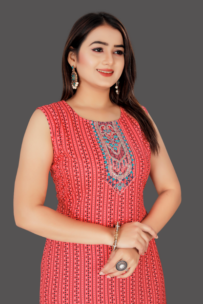 Red Cotton Kurti