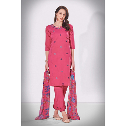 Cabaret Pink Revti Embroidered Kurti With Pant & Dupatta