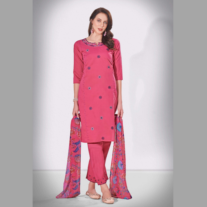 Cabaret Pink Revti Embroidered Kurti With Pant & Dupatta